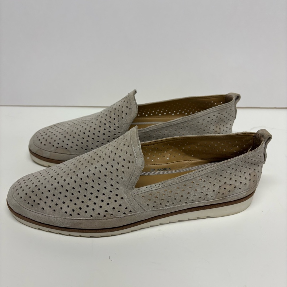 Franco Sarto Women's Perforated Slip-On Loafers - Gray Hadrea Size 8M